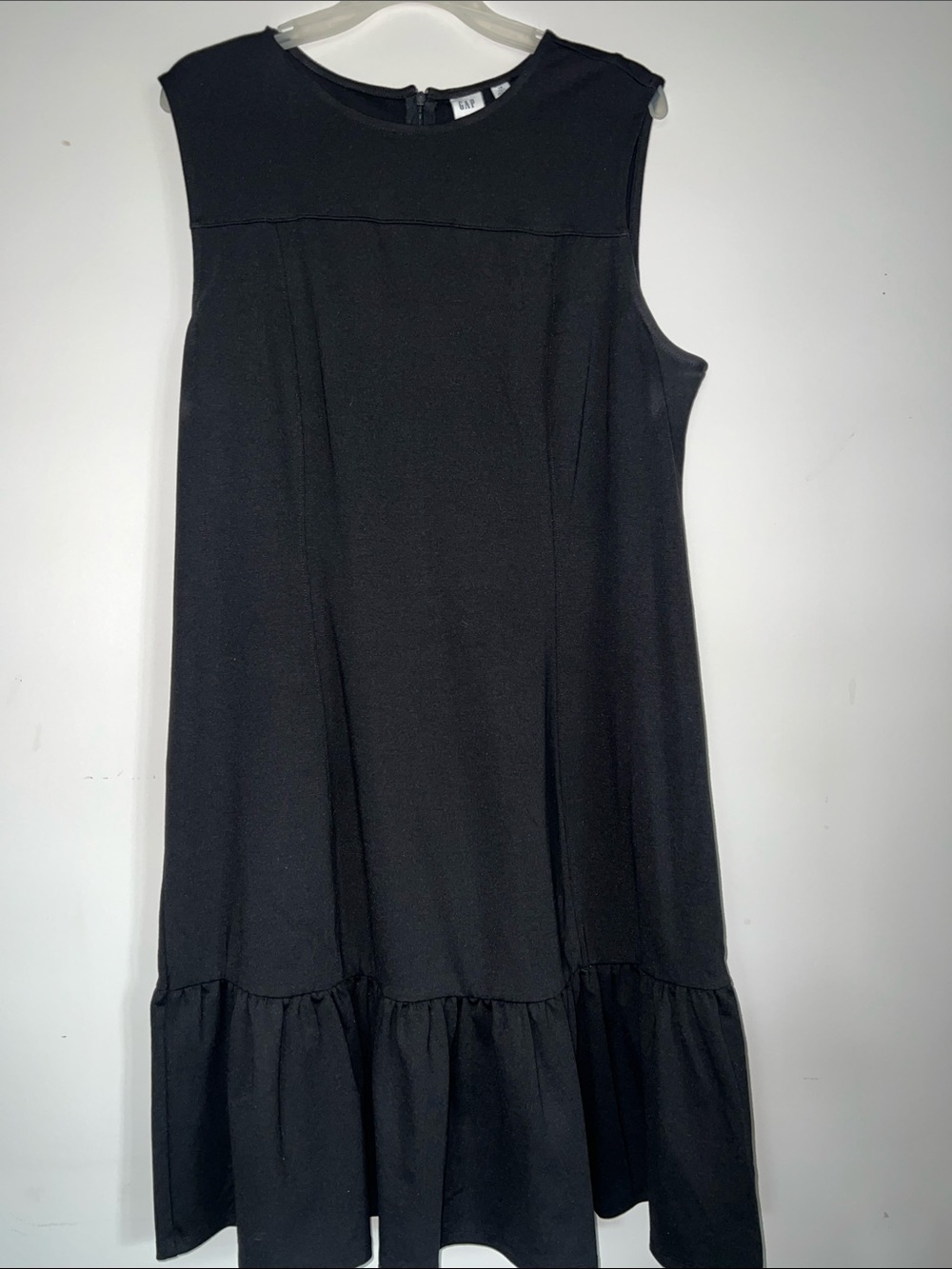 GAP Black Sleeveless Dress with Back Zip 16 tall Jersey comfortable